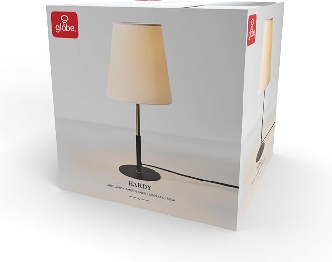 GLOBE Electric 61000045 16" Table Lamp, Matte Black, Brass Accents, On/Off - Image 8