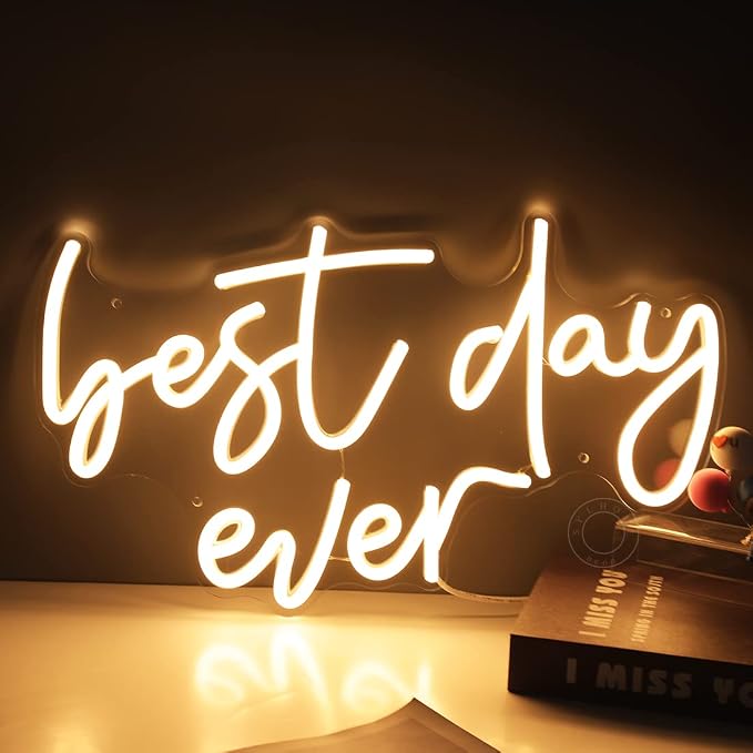 SYLHOME Best Day Ever LED Neon Light Up Sign USB Bedroom Living Room Bar Club by SYLHOME