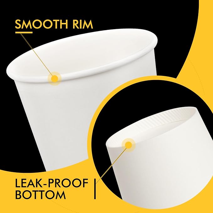 RACETOP 16 oz 500 Pack Disposal Paper Coffee Cups - Image 3