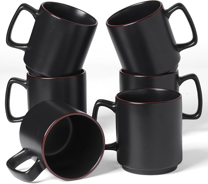 famiware Coffee Mugs Set of 6, Nebula 14oz Coffee Mugs, Ceramic Cup Set by Famiware