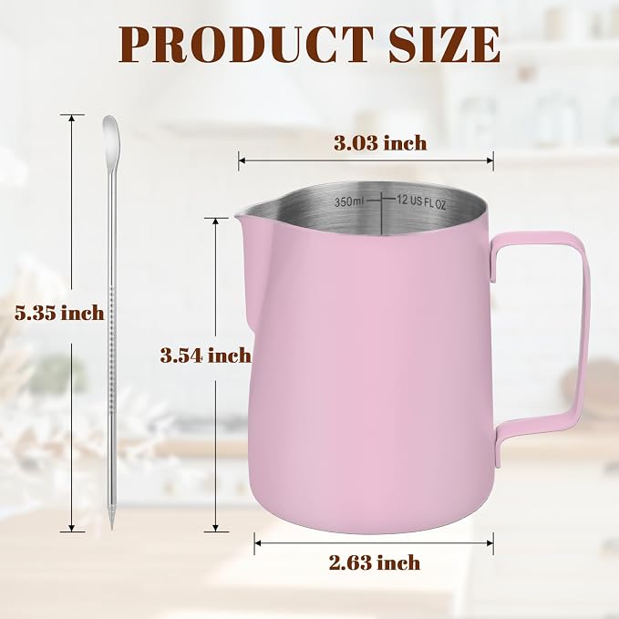 Amrules Milk Frothing Pitcher, 12 oz Milk Frother Cup - Image 2