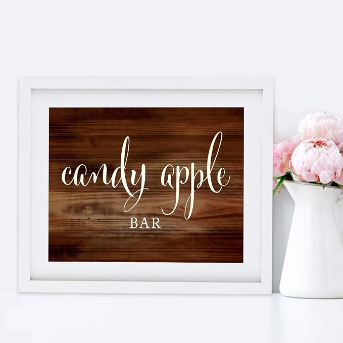 Andaz Press Wedding Party Signs, Rustic Wood Print, 8.5x11-inch, Candy Apple - Image 4