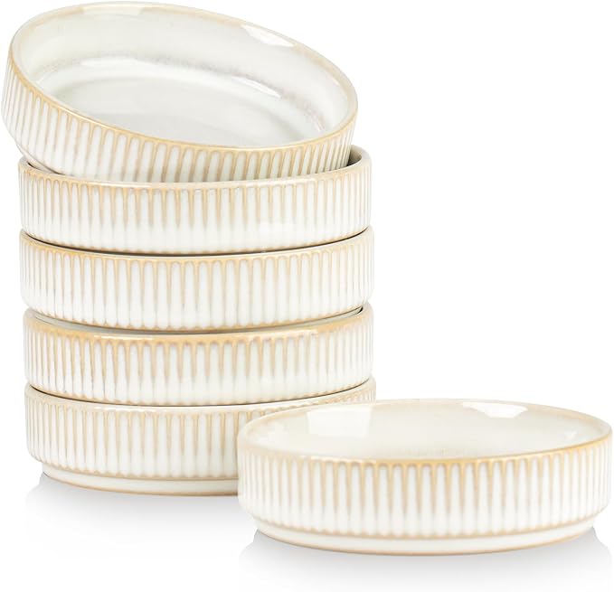 famiware Star Soy Sauce Dish Ceramic Dipping Bowls Set of 6, 4 oz Individual by Famiware