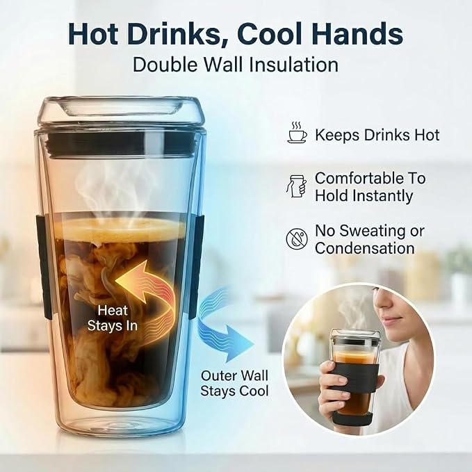 16oz Double Wall All Glass Tumbler - Image 6