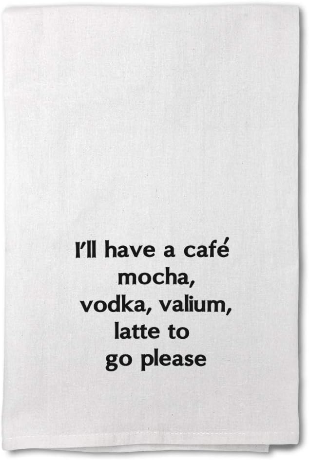 Style In Print Custom Decor Flour Kitchen Towels I'll Have A CAF Mocha Vodka by Style+In+Print