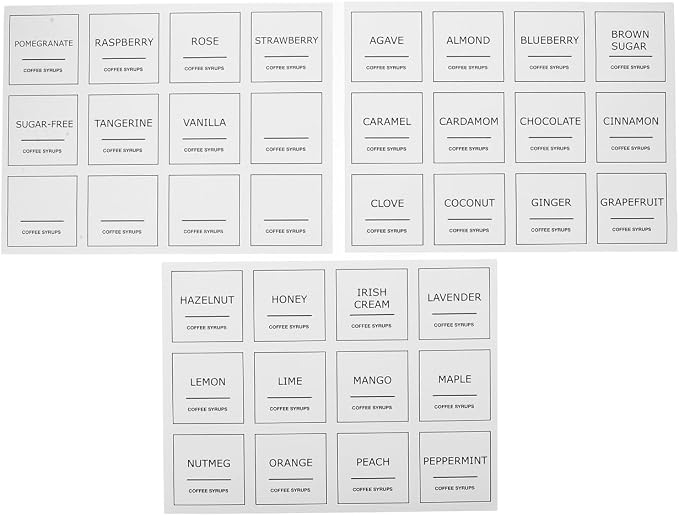 Coffee Label Stickers 36Pcs Waterproof White PVC Tags by HEMOTON