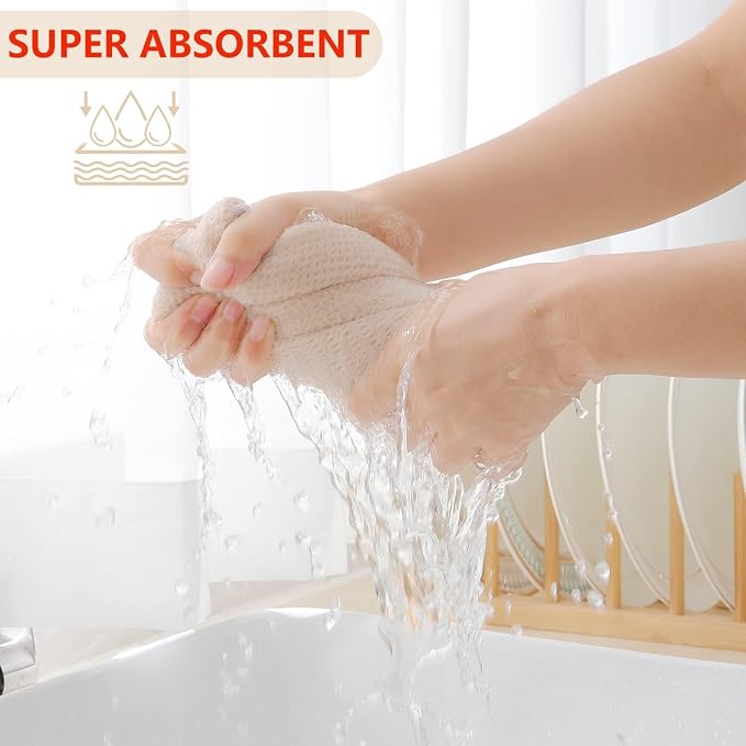 Homaxy 100% Cotton Waffle Weave Kitchen Dish Cloths, Ultra Soft Absorbent Quick - Image 3