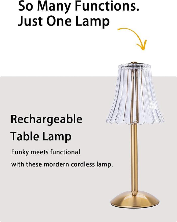 HEQET Cordless Table Lamps for Home, Dining Room, USB Charge 12'' Tall LED - Image 9