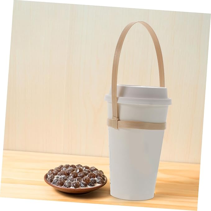 10pcs Bamboo Cup Holder Takeout Drink Cup Holder Takeout Carrier Bamboo Coffee - Image 5