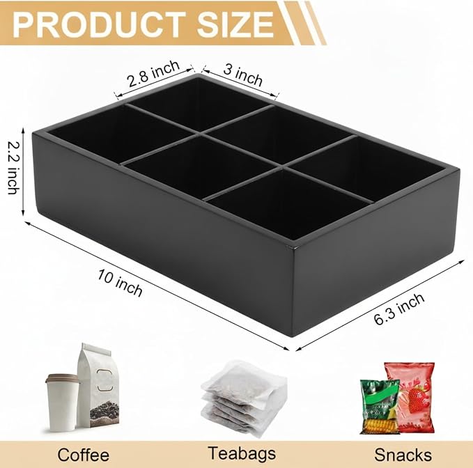 Maitys 4 Pcs Wooden Divided Storage Organizer Wood Container - Image 2