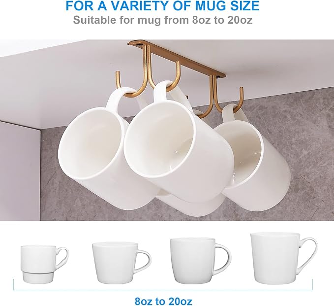 FOMANSH Mug Rack Under Cabinet - Image 3