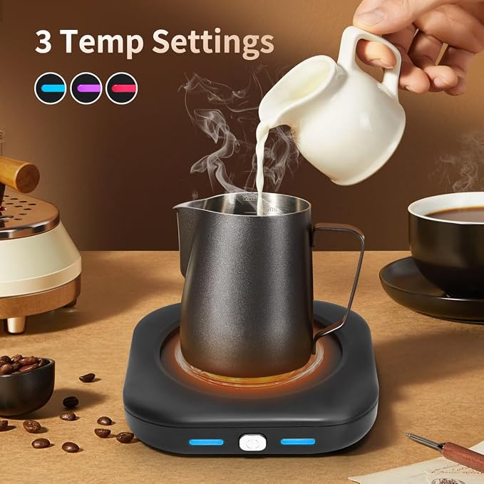 Electric Coffee Cup Warmer for Office Desk, 24W Mug Warmer Plate - Image 2