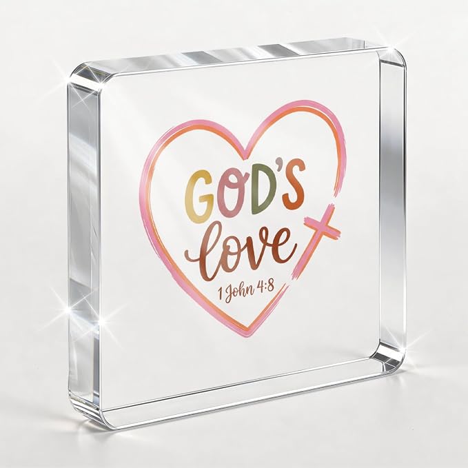 Christian Gifts for Women Desk Decor, Inspirational Religious Decor Acrylic Sign by PQV
