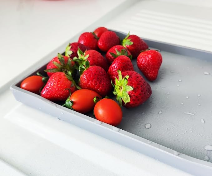 Gray Small Serving Tray, Countertop Organizer | - Image 2