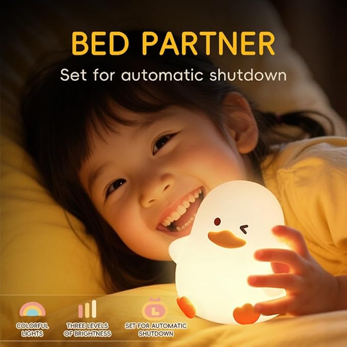 Duck Night Light for Adults Kids, Cute Silicone Animal Dimmable Nursery - Image 5