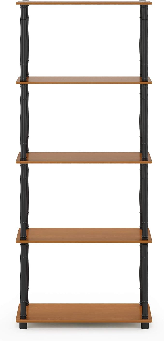 Furinno TURN-S-TUBE Storage Shelves, 5-Tier Book Shelf, Corner Shelf, Toolless - Image 8