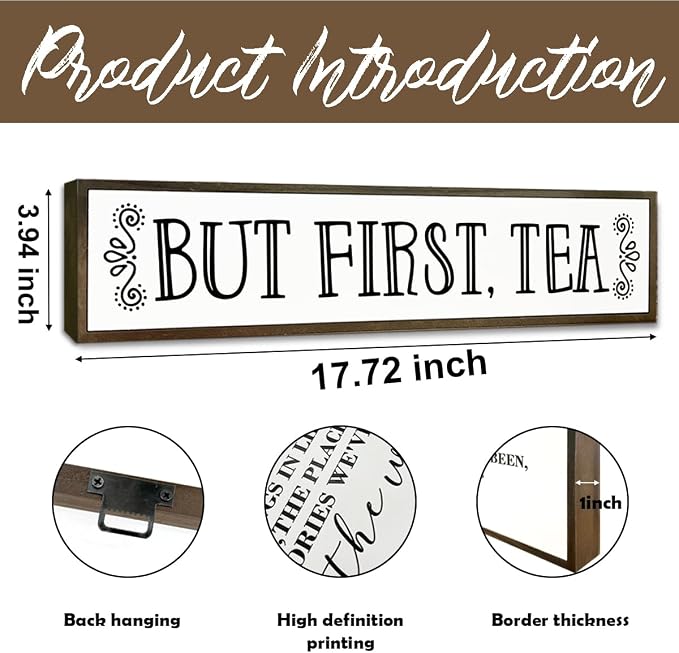 Tea Wood Sign Decor, Country Farmhouse Decoration - Image 2