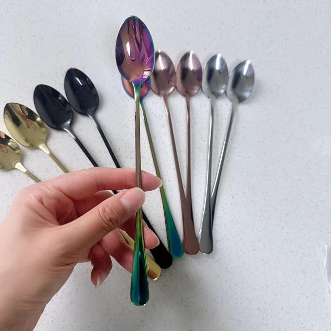 10pcs Long Handl Ice Tea Spoon, Long Cocktail Stir Spoon - Image 4