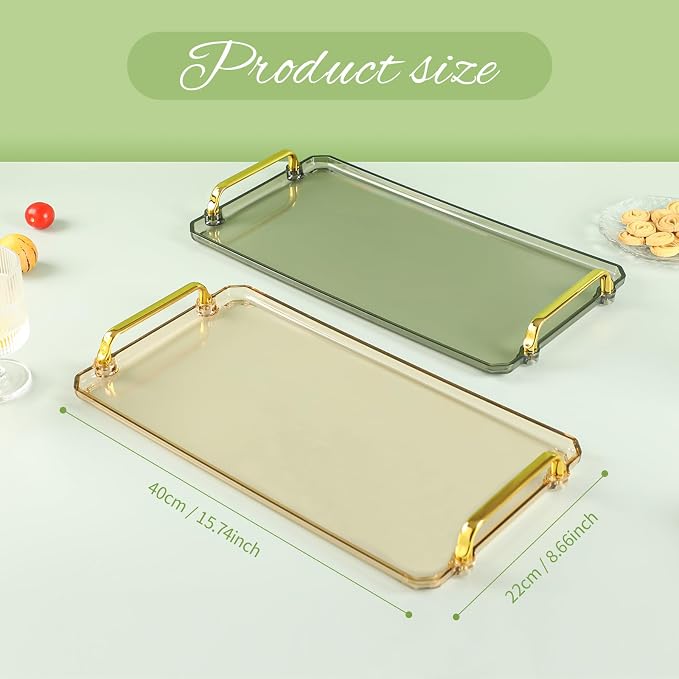 Serving Tray with Handles Serving Tray Valet Tray Plastic Serving Trays - Image 3