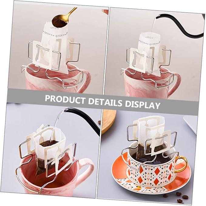 ULTECHNOVO 3sets Hanging Ear Coffee Filter Bag Holder Drip Rack - Image 9