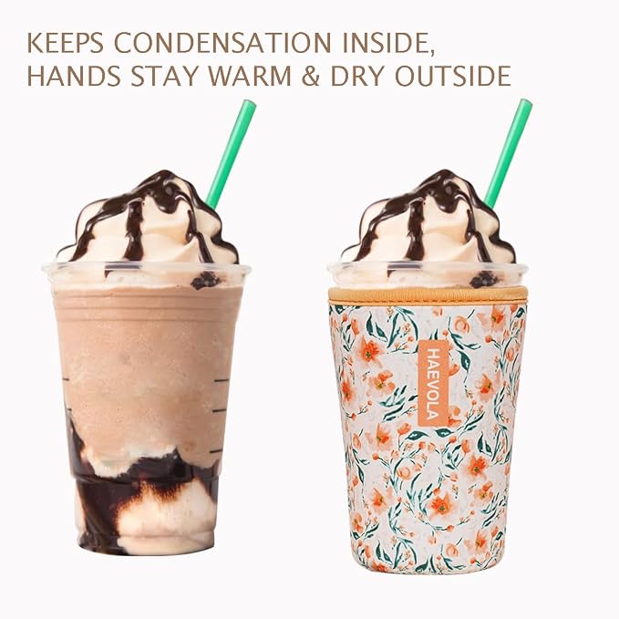 Reusable Insulated Neoprene Iced Coffee Cup Sleeve, Durable Drink Sleeve - Image 6