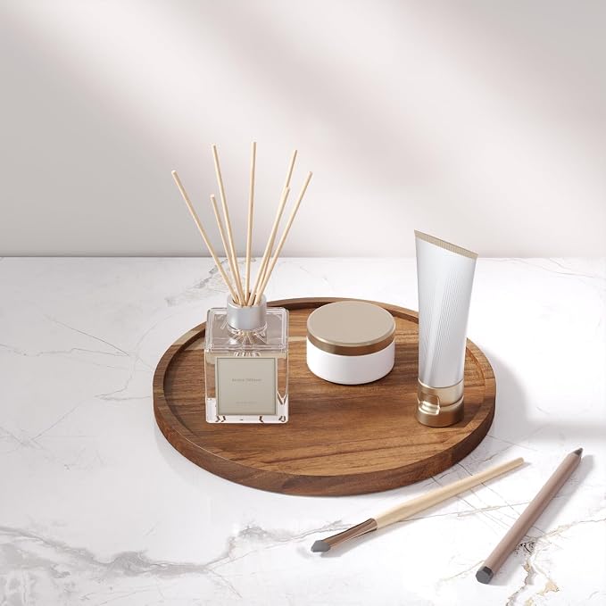 VERTORGAN Acacia Wood Serving Tray, 8.7 Inch Decorative Trays Platter - Image 3