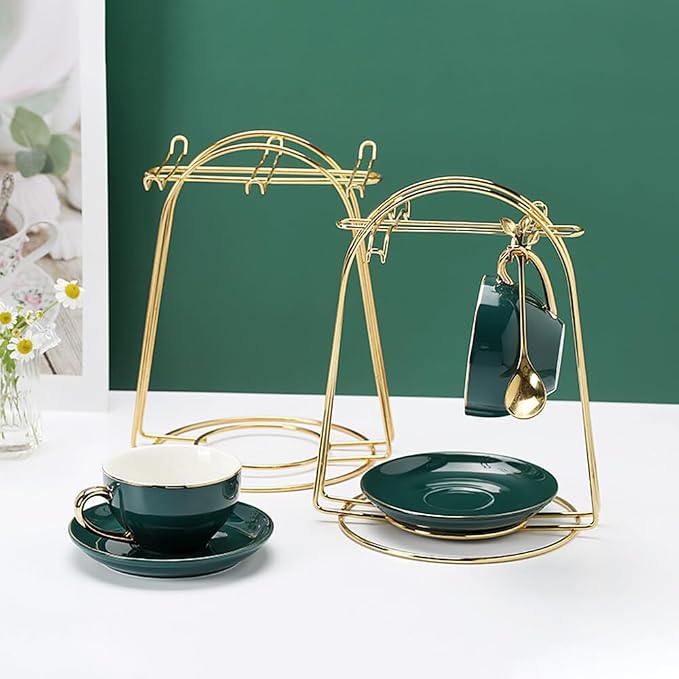 Tea Cup and Saucer Display Stand Holder Rack Metal Cup Saucer Holder Tea Cup - Image 4