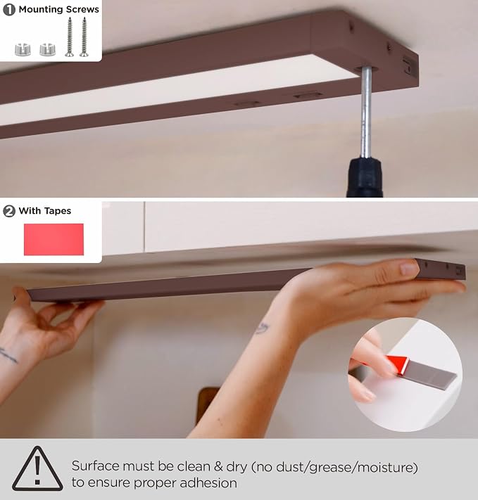 24 Inch Under Cabinet Lighting Plug in, 14W 120V 3 Color 3000K/4000K/5000K - Image 7