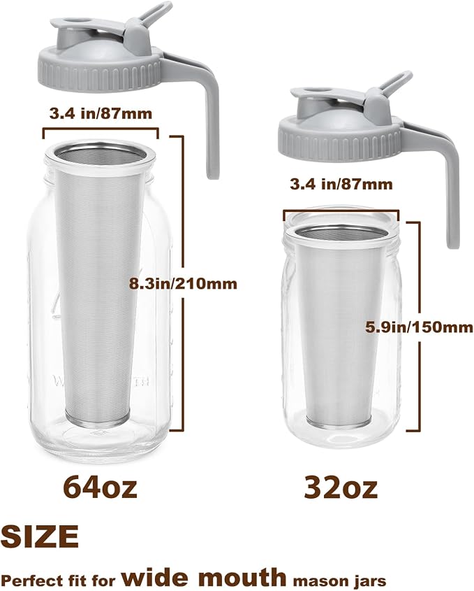 Cold Brew Coffee Filter with Pour Spout Lid - Image 2