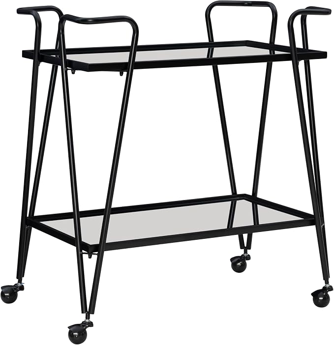 Linon Gina Black Mid Century Bar Cart by Linon
