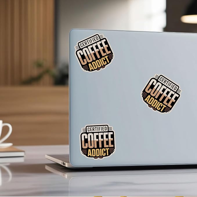 3pcs-3in Certified Coffee Addict Sticker, Coffee Addict Sticker, Funny Caffeine - Image 4