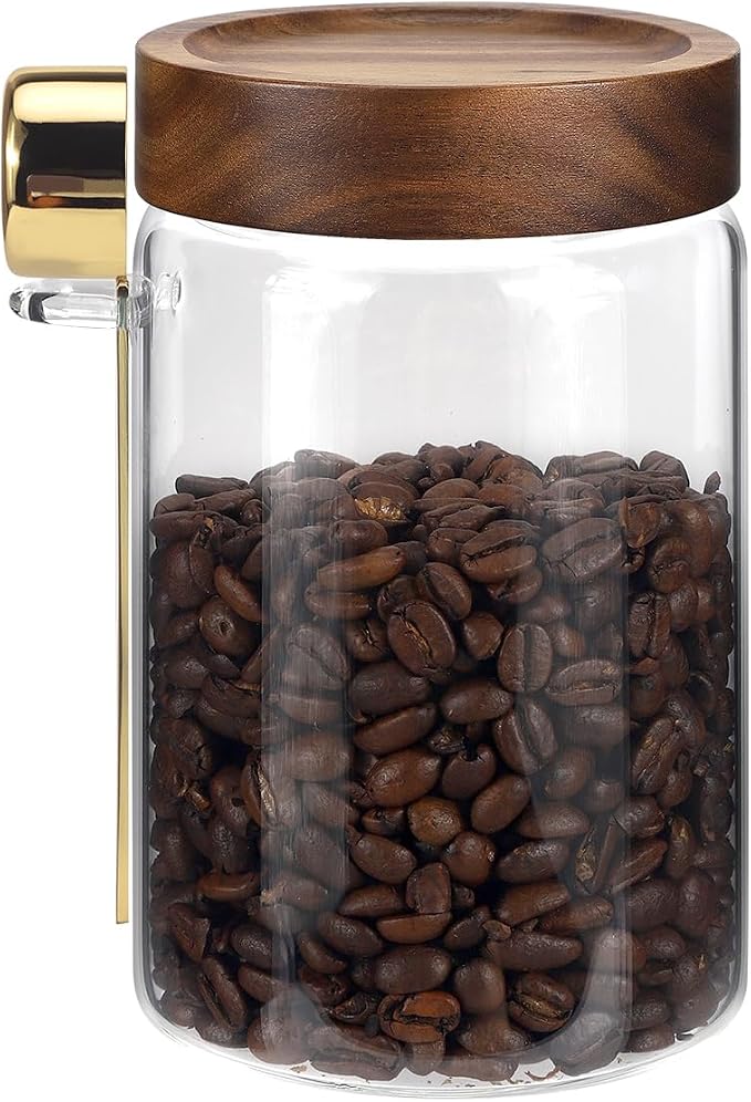 Glass Food Storage Jar with Lids Spoon Glass Coffee Canister Borosilicate Glass - Image 4