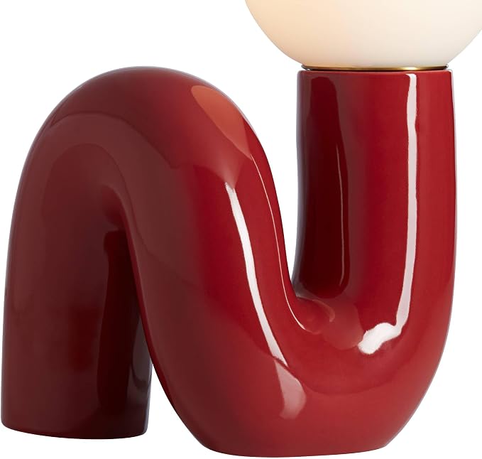 360 Lighting Fondant 11 3/4" Small Mid Century Modern Accent Table Lamp Velvet - Image 9