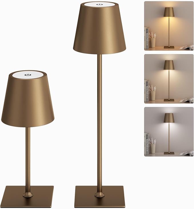 Kakanuo Brown Cordless Rechargeable Table Lamp 5000mAh Battery Operated Lamps - Image 8