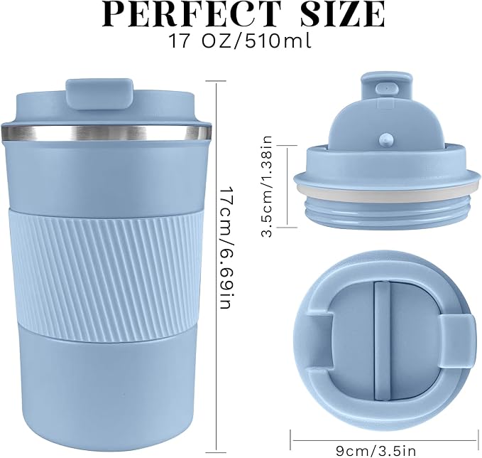 YINBAOGE Insulated Travel Coffee Mug, Spill & Leak Proof, Portable To Go - Image 2