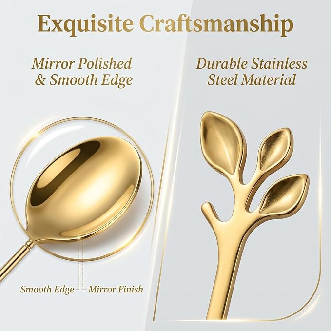 Gold Coffee Spoons Set of 6 – 4.72 Inch Stainless Steel Mini Espresso Spoons - Image 5