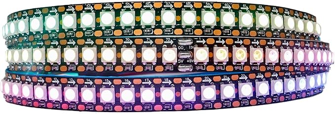 WS2812B IC RGB 5050SMD ECO Individual Addressable LED Strip Light, 3.2FT by LOAMLIN