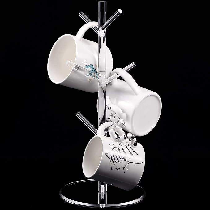 Patelai 14 Inch Acrylic Coffee Mug Tree Coffee Mug Rack Cup Holders by Patelai