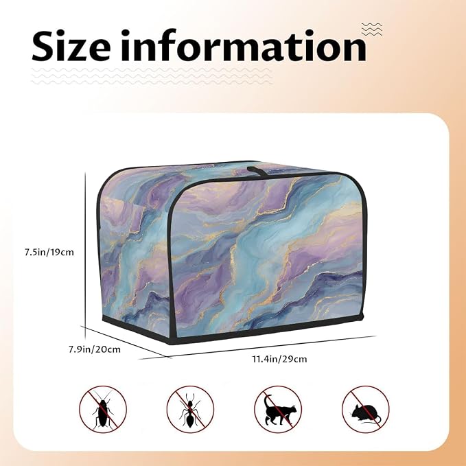 Blue Marble Purple Background Toaster Cover 2 Slice Wide Slot Washable - Image 5