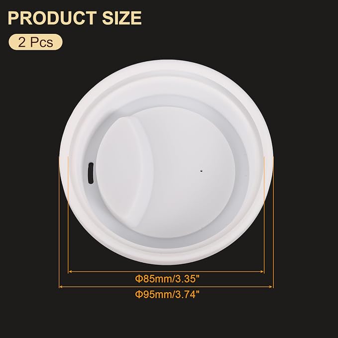 uxcell Silicone Cup Lids, Drinking Lid Reusable Sealed Mug Lid - Image 2