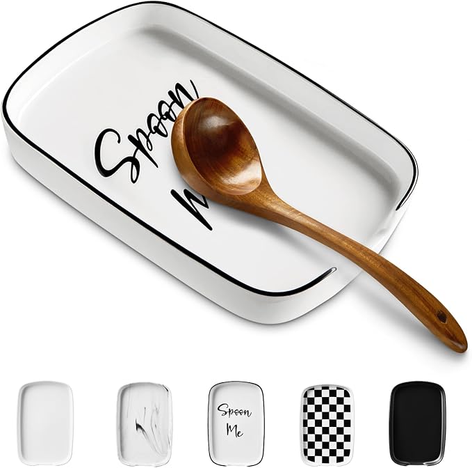 ABRUTY Spoon Rest for Stove Top, Ceramic Spoon Holder for Counter, Modern by ABRUTY