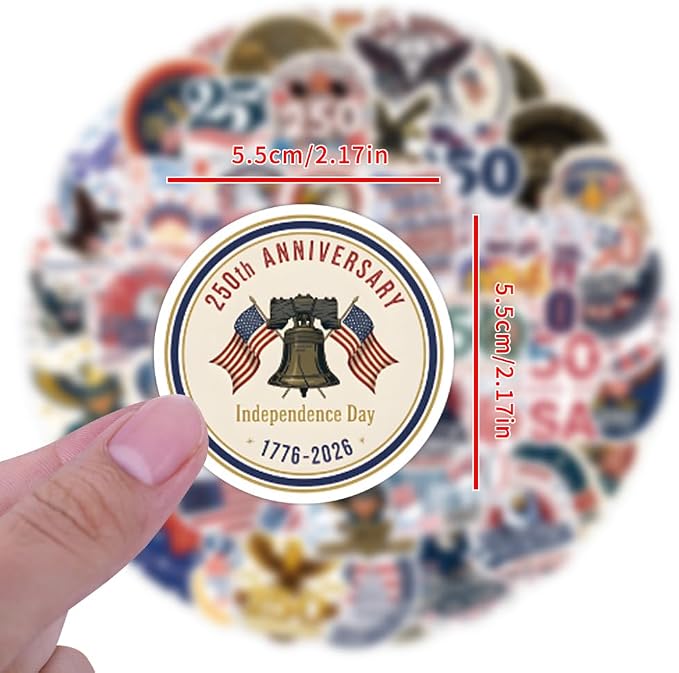110PCS 250 Anniversary USA Stickers, America 250 Patriotic Vinyl Decals Set - Image 5