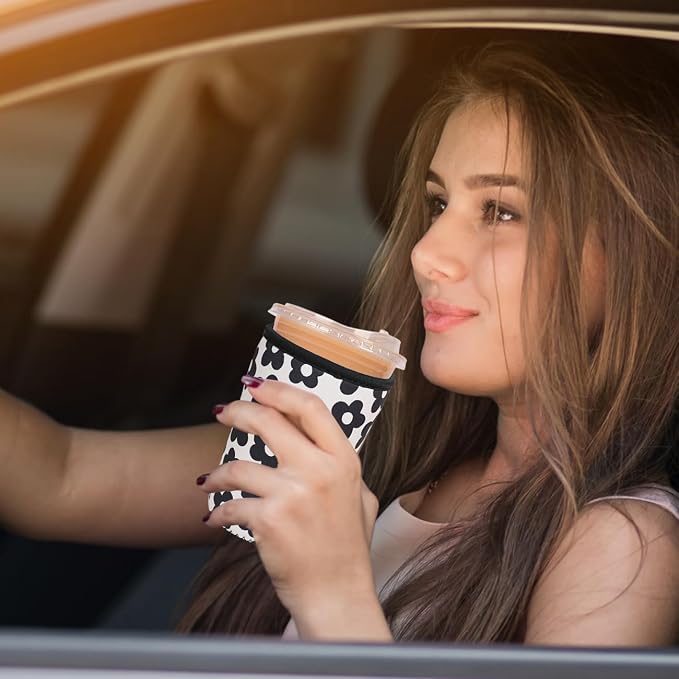 Reusable Insulated Neoprene Iced Coffee Cup Sleeve, Durable Drink Sleeve - Image 3