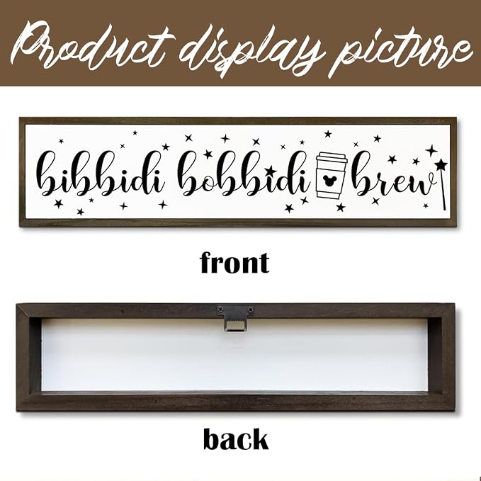 Cute Coffee Decoration, Country Farmhouse Wooden Box Sign, Rustic Wood Hanging - Image 3