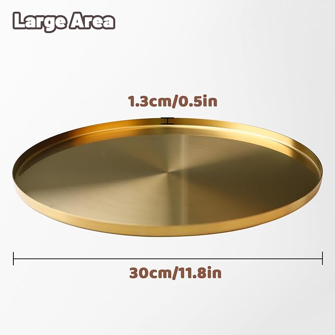 Gold Tray Round Serving Platter - Image 2
