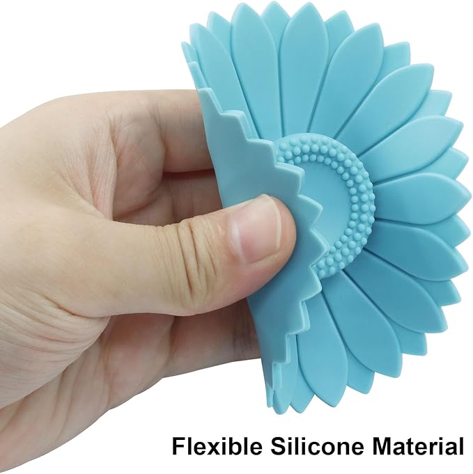 Hitefu Set of 3 Sunflower Silicone Cup Covers, Flexible Mug Covers - Image 5