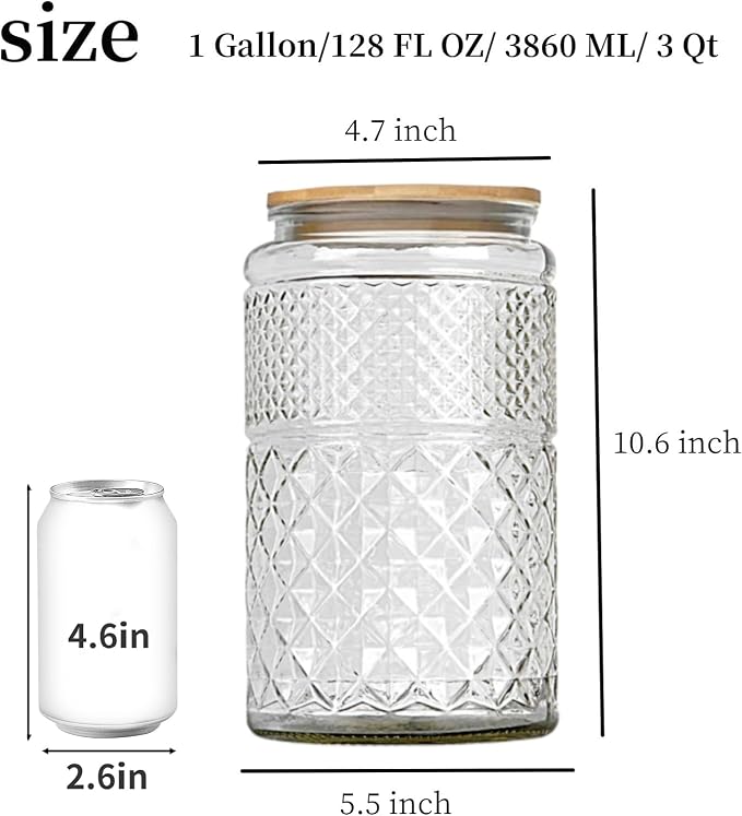 1 Gallon Large Airtight Glass Storage Jars - Image 4