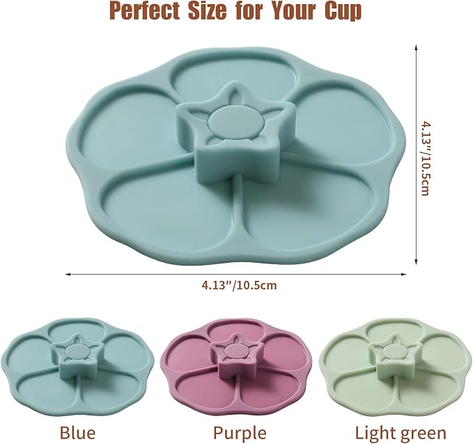 Petal Silicone Cup Covers ， Multicolored Silicone Lids - Image 2