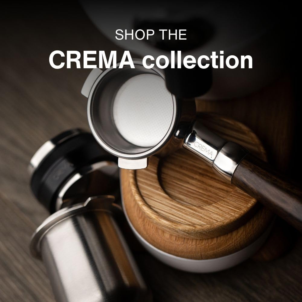 Crema Coffee Products Arc Knock Box | Holds 12–16 Espresso Pucks| Durable,Stain-ResistantBuild withNon-Slip Base|Elegant WalnutPlastic Lid Design| EasyClean-Up &Moisture Control|WhitePlasticLid Finish
