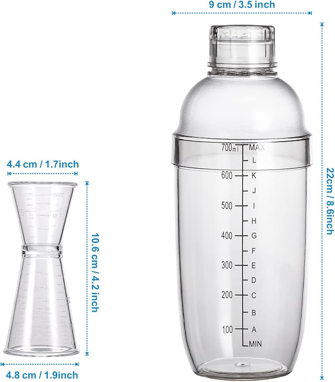24oz Plastic Cocktail Shaker Set - Image 4